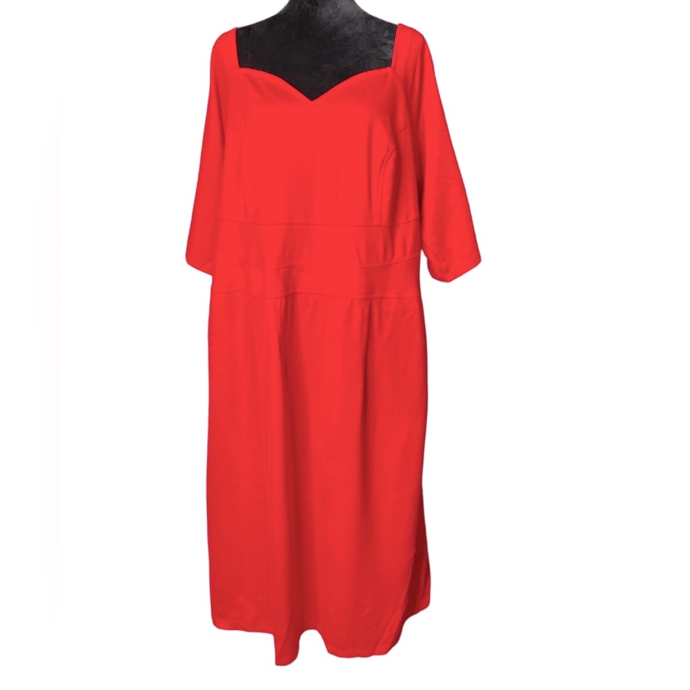 eShakti Custom Red MIDI Dress
